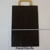Пакет черный из крафт бумаги 370 х 240 х 100 с плоскими ручками