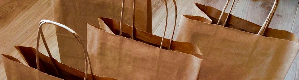 Бумажные крафт пакеты с кручеными ручками