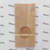 Бумажный крафт пакет 170 * 80 * 50 мм с окошком. Окно 5 см. 1.