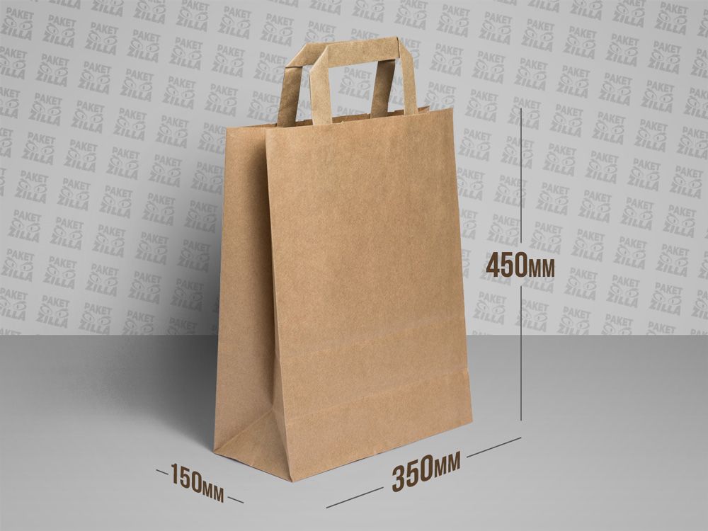Бумажный пакет 450 * 350 * 150 мм из крафт бумаги