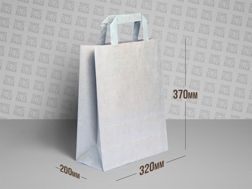 Бумажный пакет 370 * 320 * 200 мм из крафт бумаги